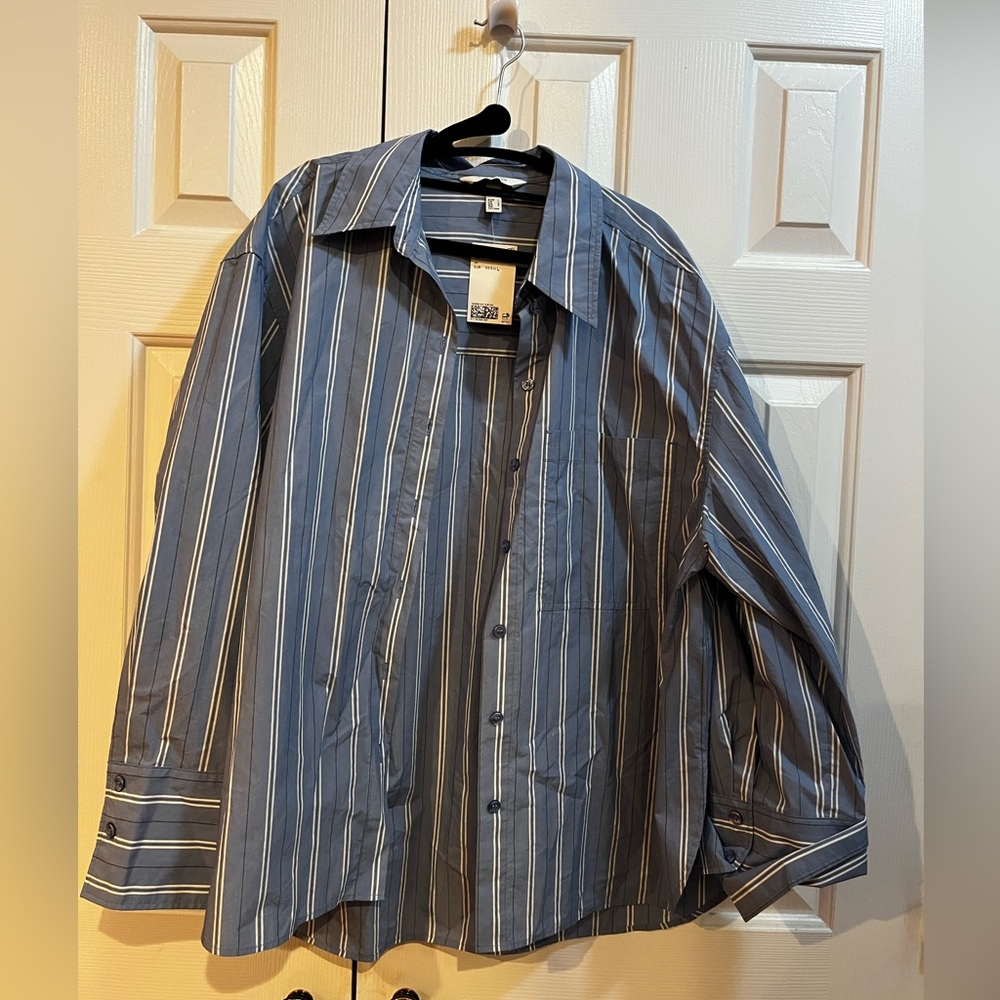 H&M Edition Light Blue Striped Shirt
